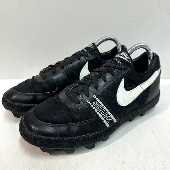 EXCELLENT OG Nike Land Shark Footbal Cleats 1988 Vintage RARE Black White Low 7 main image 8
